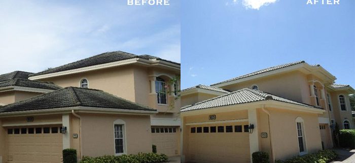 no pressure roof cleaning before after